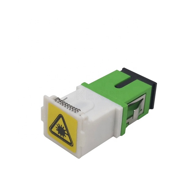 KEXINT FTTH Flange Fiber Optic Coupler SM SC/APC Simplex Adapter Shutter Laser Marking Ceramic Sleeve Plastic Body CE Certified