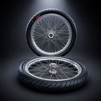 Kit de roues Supermoto argentées de 17 pouces, jeu de roues à rayons pour Surron Light Bee X LBX sur route
