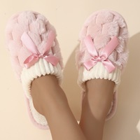Femmes décontracté intérieur maison pantoufles confortable chaud fausse fourrure doublure en peluche chaussures pantoufles respirant et doux coton pantoufles