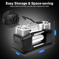 High Quality Heavy Duty Double Cylinder Tyre Inflator Portable Mini Electric air Pump Dc 12v Car air Compressor Tire Inflators