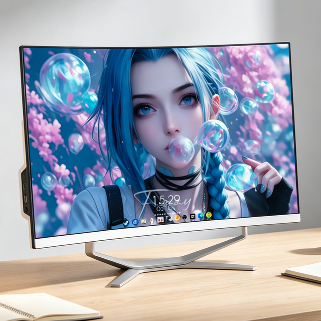 24 27 Brand New Fhd Curved Screen Intel Core I3 I5 I7 11th 12th Gen Amd All in One Aio Desktop Computer Pc