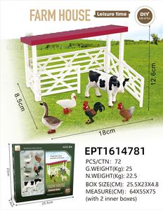 ערכת משחק חוות חיות לילדים EPT, הרכבה עצמית של אורווה עם גדר וחיות מציאותיות, צעצוע משחק דמיון - Product Image 2