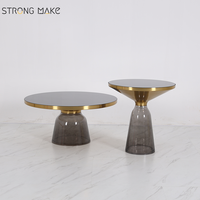 Nordic Couchtisch Basse Round Side Coffes Ensemble De Table Fin Mesa De Centro De Luxe Moderne Bell Table Basse En Verre pour Salon