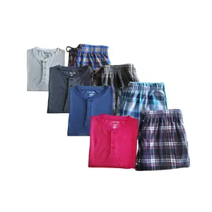 Vente en gros pyjamas d'hiver pour hommes chemises HENLEY thermiques à manches longues de haute qualité et pantalons en <span class=keywords><strong>polaire</strong></span> imprimée ensembles 2 pièces pour hommes - Product Image 1