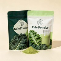 Sachet Doypack Personnalisé pour Poudre de Kale, Qualité Alimentaire, Fermeture Éclair, Résistant à l'Humidité, pour Boissons en Poudre Végétales