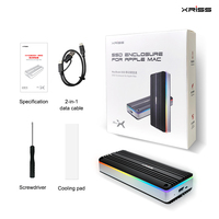 Carcasa de disco duro externo de plástico con interfaz de entrada PCIe con capacidad de 2TB de velocidad USB3.0 de 10Gbps para MacBook para SSD Flash