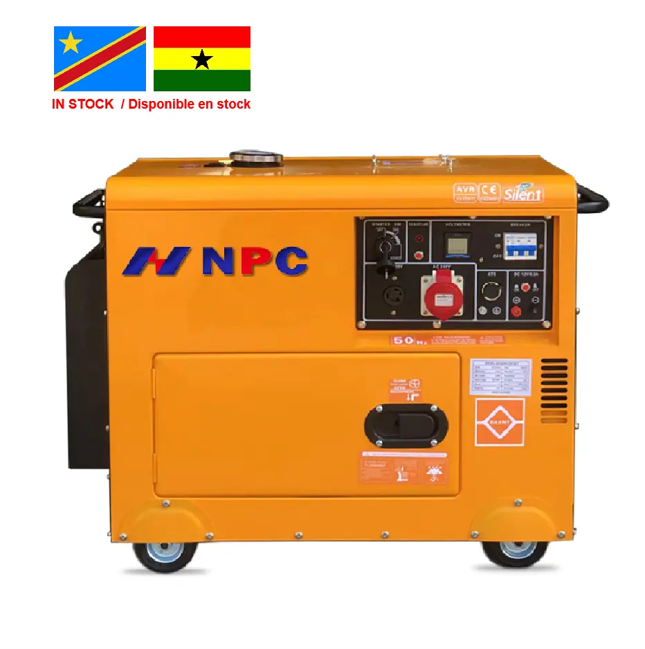 Npc 5KVA 6KVA 8KVA 10KVA im lặng DIESEL giá Máy phát điện cho nhà máy phát điện 8 KVA trở lại nhà máy phát điện groupe electrogene 5KW