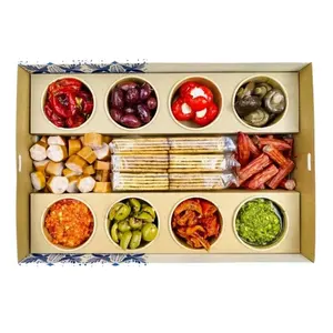 Venta al por mayor cajas de comida para llevar bandejas de caja de pastel con divisor cajas de papel para dulces
