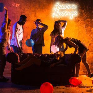 Insegna al Neon 'Lascia un Messaggio', Libro degli Ospiti Audio LED, Luce al Neon per Decorazione di Ricevimenti di Nozze - Product Image 6