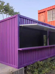 Red Container <b>House</b> Custom Shop/Cafe with Welding Frame Hollow Glass Fire Protection Level 1 Waterproof 1 Year Warranty - Product Image 4