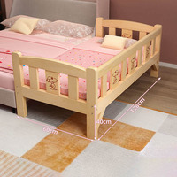 Meubles pour enfants tendance en bois massif avec barrière de sécurité, lit bébé extensible et mobile pour garçons et filles
