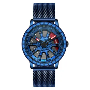 時計メンズホイールリムハブ時計スポーツカーカスタムデザインクリエイティブメンズ腕時計メンズ腕時計時計