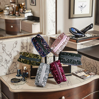 Organisateur de voyage personnalisé, sac à main, étui de transport, grande capacité, pochette cosmétique scintillante, résistant à l'eau, fermeture éclair portable, paillettes