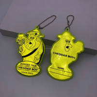 Porte-clés réflecteur personnalisé avec logo, lumière réfléchie intense, PVC coloré, réflecteur de sécurité en vinyle souple