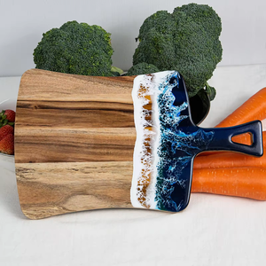 Tablas de cortar de resina de bambú rectangulares personalizadas al por mayor, bloques de cortar de madera de acacia creativos - Product Image 4