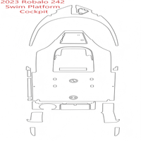 Plateforme de bain et tapis de cockpit pour bateau 2023 Robalo 242 en mousse EVA imitation teck, style SeaDek MarineMat Gatorstep, auto-adhésif