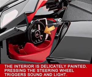 Modèle de voiture de sport <span class=keywords><strong>McLaren</strong></span> <span class=keywords><strong>Senna</strong></span> à l'échelle 1:24 avec simulation de son et de lumière, cadeau pour enfants, voiture miniature à rétrofriction en métal moulé sous pression - Product Image 4