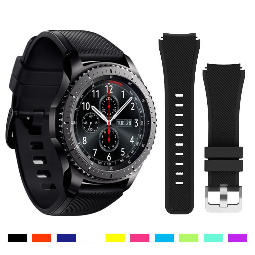 22mm Watch Band For Amazfit Stratos 3/GTR/Pace/Samsung Galaxy Watch 46mm Silicone Bracelet Wristband For Huawei Watch 3/GT3 band