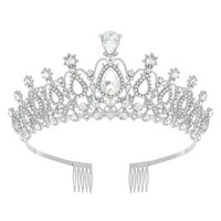 Vente chaude : Diadème de mariée princesse, peigne, accessoire de cheveux de mariage en alliage à strass stéréo, plaqué or, pour fiançailles