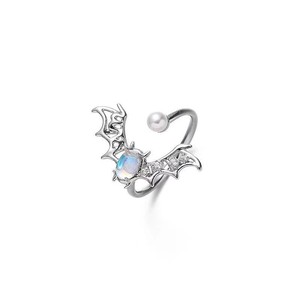 Anillos <span class=keywords><strong>de</strong></span> Murciélago con <span class=keywords><strong>Piedra</strong></span> Lunar y Perlas <span class=keywords><strong>de</strong></span> Imitación <span class=keywords><strong>para</strong></span> Mujer, Anillo Abierto Dulce, Regalos, Joyería y Accesorios - Product Image 5