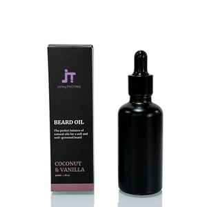 บรรจุภัณฑ์เครื่องสำอาง ขวดแก้วหยดน้ำมันหอมระเหยสีดำด้าน ขนาด 30 มล. 50 มล. 100 มล. พร้อมกล่องกระดาษแข็ง - Product Image 2