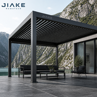 Pergola en aluminium Jiake 6063-T5 avec toit à lames motorisées pour terrasse scandinave, patio, jardin extérieur, pavillon