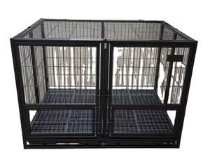 Niche pour chien robuste avec taille personnalisée, <span class=keywords><strong>cage</strong></span> classique en fer noir à double porte pour chien, stocks d'usine, <span class=keywords><strong>cage</strong></span> en fer - Product Image 2