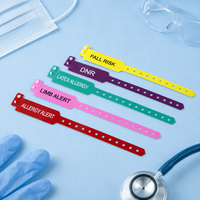 Bracelet d'identification médicale en plastique pour patient hospitalier avec alerte RISQUE DE CHUTE/ALLERGYE pour adulte