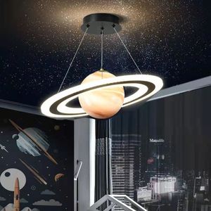 โคมไฟระย้ารูปดาวเคราะห์ โคมไฟแก้ว LED สำหรับห้องเด็ก ห้องนอน โคมไฟธีมอวกาศ - Product Image 3