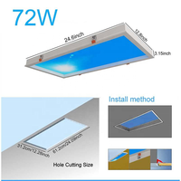 Plafonnier LED intelligent et moderne intégré, effet ciel bleu, pour cuisine, chambre, salon, décoration naturelle claire, IP54