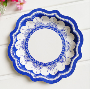 Platos <span class=keywords><strong>de</strong></span> Papel <span class=keywords><strong>con</strong></span> Diseño Floral - Platos Desechables <span class=keywords><strong>de</strong></span> Porcelana Azul y Blanca, Platos Decorativos para Cena, Suministros para Mesa <span class=keywords><strong>de</strong></span> Fiesta, Decoración <span class=keywords><strong>de</strong></span> Mesa - Product Image 6