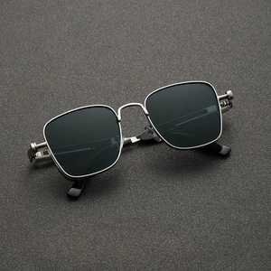 58029 New <strong>Retro</strong> Spring Square Frame Steampunk Metallic Style Hip Hop Fashion <strong>Sunglasses</strong> UV400 Laser Logo Customize - Product Image 3