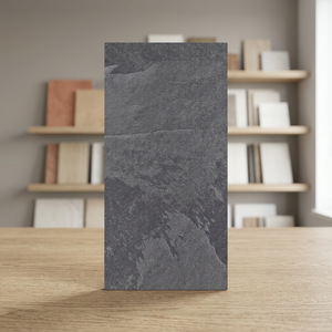 Azulejos de Porcelana con Aspecto de Piedra para Paredes y Pisos, Piedra de Pizarra Nero, 600x1200 mm, Superficie Mate Antideslizante - Product Image 3