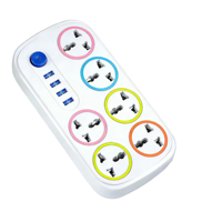 Stop Kontak Multifungsi Brazil Laris Manis 5 Outlet 3 USB 1 Type-C 10A Soket Ekstensi Pasar Brasil