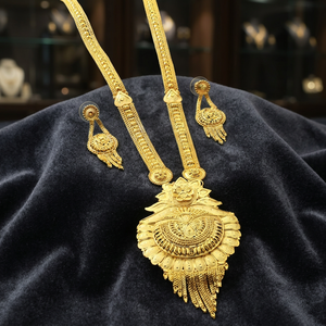 Wholesale 14K 18K 24K Micro Gold Plated Fashion <b>Necklaces</b>, Traditional <b>Long</b> Jewelry Set, Brass Gold Forming <b>Long</b> <b>Necklaces</b> Set. - Product Image 2