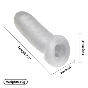 Realistische Penis ärmel Extender Wieder verwendbare TPE Dildos Kondom verzögerung für Männer Schwanz vergrößerung Kondom scheide Verzögerung - Product Image 6