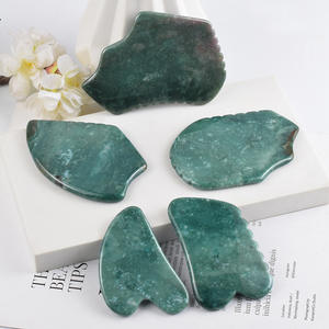 Huiying OEM ODM, Logotipo Personalizado, Piedra de Ágata Musgosa en Forma de Hacha, Herramienta de Masaje Facial y Corporal Gua Sha, Terapia de Sanación - Product Image 6