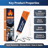 Silicone RTV Sealant Tahan Suhu Tinggi 100ml Tube Otomotif Aman untuk Sensor Oksigen Tidak Korosif Tahan Minyak Sepeda Motor