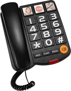 Téléphone fixe américain pour personnes âgées avec grands boutons filaires, réglage du volume, version internationale - Product Image 4