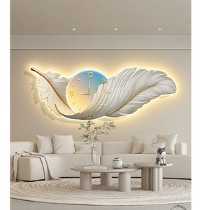 <span class=keywords><strong>Lampada</strong></span> da Parete Moderna <span class=keywords><strong>con</strong></span> Telecomando, Luci LED Design Piuma, Dimmerabile per Soggiorno e Comodino, Luce Ambientale Sospesa - Product Image 4