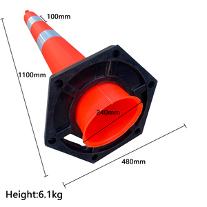 Дорожный столбик из ПЭ, светоотражающий, 110 см, красно-белый, 10 см, сигнальный столбик - Product Image 4
