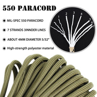Cordon de parachute tressé en nylon de type III Baiyuheng personnalisé, 550 Paracord, 4 mm, 7 brins, pour équipement tactique