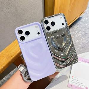 Coque de téléphone 3D motif cœur effet brillant pour iPhone 17 Pro Max, électroplaquée, antichute et antidérapante - Product Image 4