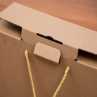 Boîte en papier écologique durable à double couvercle avec poignée, idéale pour les cadeaux et l'emballage de détail, best-seller