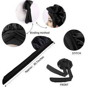 Promotion : Bonnet de nuit en satin extra large avec foulard en soie pour cheveux - Product Image 2