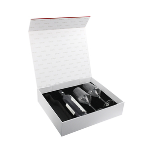 Cajas de Vino de Cartón Rígido Hechas a Mano, Cajas de Regalo de Lujo para una Sola Botella de Vino o Copa de Champán - Product Image 1