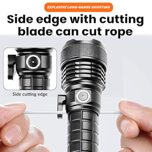 XHP160 ไฟฉายสปอตไลท์สว่างพิเศษขนาด 17 ซม. ไฟฉาย LED แบบชาร์จไฟได้พร้อมฟังก์ชั่นทุบกระจก - Product Image 4