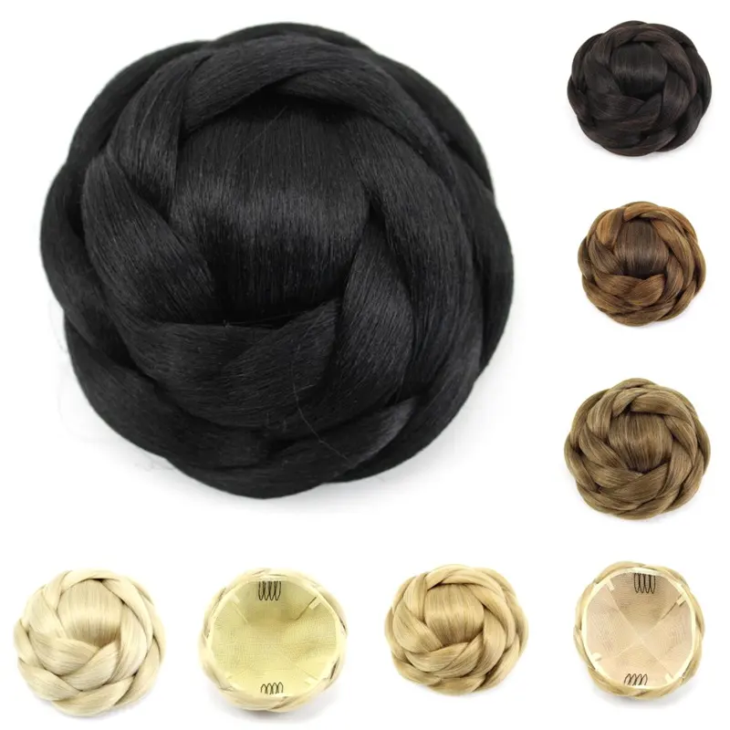 Хорошее качество, 6 цветов, синтетическая женская заколка для волос с зажимами пончик, шиньон, купол для волос
