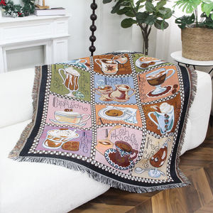 टेपेस्ट्री निर्माता कस्टम डिजाइन जैक्वार्ड कपास पॉलिएस्टर बुना हुआ कंबल लोगो टेपेस्ट्री फेंक कंबल - Product Image 3