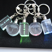 Porte-clés en verre LED transparent personnalisé avec logo sur mesure et boîte cadeau – Idéal pour la promotion de la mode
